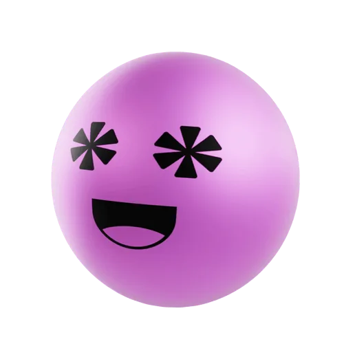 A 3D sphere in pink and lilac with a grid of teeth.